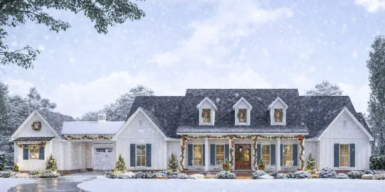 Country Classic House Plan with Porte Cochere & Motor Court – ~3,272 sq ft, 4 Bedrooms, 3.5 Bathrooms, 4-Car Garage