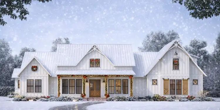 Country Classic House Plan with Porte Cochere & Motor Court – ~3,272 sq ft, 4 Bedrooms, 3.5 Bathrooms, 4-Car Garage