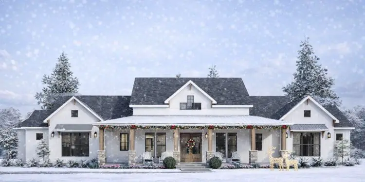 Balanced Modern Farmhouse Plan – ~2,930 sq ft, 4 Bedrooms, 3.5 Bathrooms, 3-Car Garage