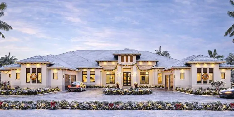 Luxury Mediterranean Home Plan for Indoor-Outdoor Living – ~6,240 sq ft, 5 Bedrooms, 6.5 Bathrooms, 4-Car Garage