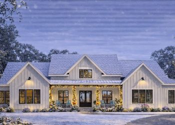 Modern Farmhouse Plan – ~3,066 sq ft, 4–5 Bedrooms, 3.5 Bathrooms, 3-Car Garage