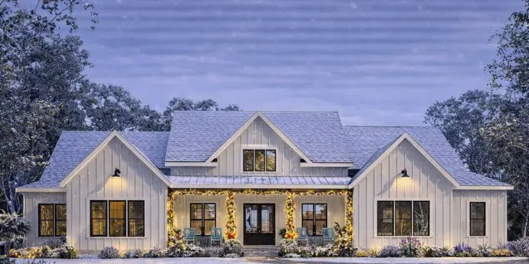 Modern Farmhouse Plan – ~3,066 sq ft, 4–5 Bedrooms, 3.5 Bathrooms, 3-Car Garage
