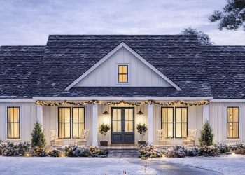 Modern Farmhouse Plan – ~2,379 sq ft, 3 Bedrooms, 2.5 Bathrooms, 2–3-Car Garage