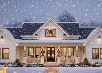 Modern Farmhouse with Vaulted Great Room & Outdoor Fireplace – ~2,841 sq ft, 4 Bedrooms, 3.5 Bathrooms, 3-Car Garage