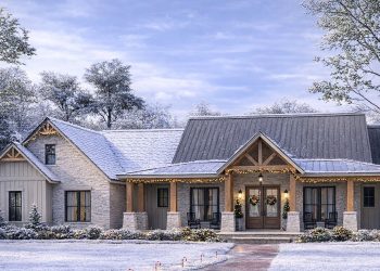 Craftsman House Plan – ~2,961 sq ft, 4 Bedrooms, 3.5 Bathrooms, 3-Car Garage