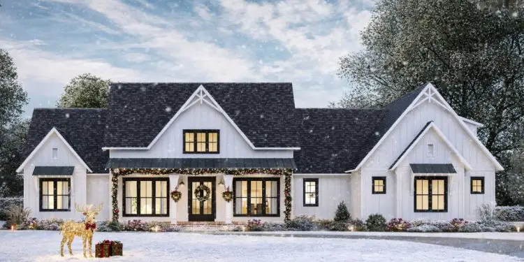 Split-Bedroom Modern Farmhouse with 3-Car Garage & Bonus Expansion – ~3,346 sq ft, 4 Bedrooms, 2.5–3.5 Bathrooms, 3-Car Garage