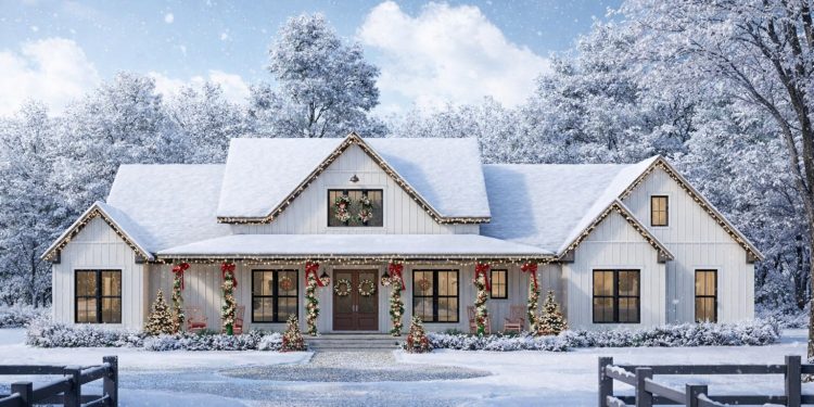 Spacious Modern Farmhouse Plan with 4 Bedrooms, Office & Outdoor Living – ~2,500 sq ft, 4 Bedrooms, 3.5 Bathrooms, 3-Car Garage