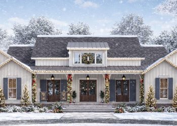 Stylish 4-Bed Modern Farmhouse Plan with Vaulted Master Suite – ~3,076 sq ft, 4 Bedrooms, 3.5 Bathrooms, 2-Car Garage