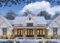 4-Bedroom Modern Farmhouse Plan with Three Fresh Air Spaces – ~3,077 sq ft, 4 Bedrooms, 3.5–4.5 Bathrooms, 2-Car Garage
