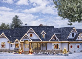 Craftsman Home Plan – ~4,851 sq ft, 5 Bedrooms, 5.5 Bathrooms, 3-Car Garage