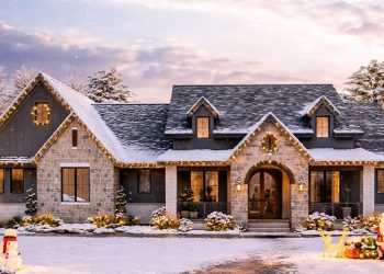 2,643 Sq Ft Single-Story Transitional House with Sunroom & Split Bedrooms