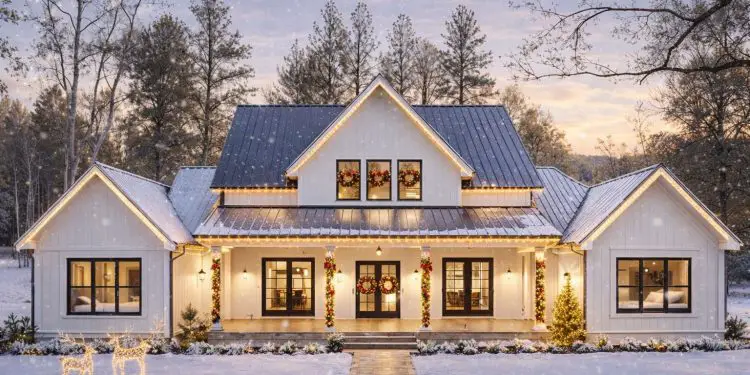 4-Bedroom Modern Farmhouse Plan with Outdoor Kitchen – 3,003 Sq Ft