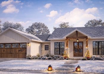 1,599 Sq Ft 3-Bed Texas Farmhouse Plan with Large Walk-In Pantry