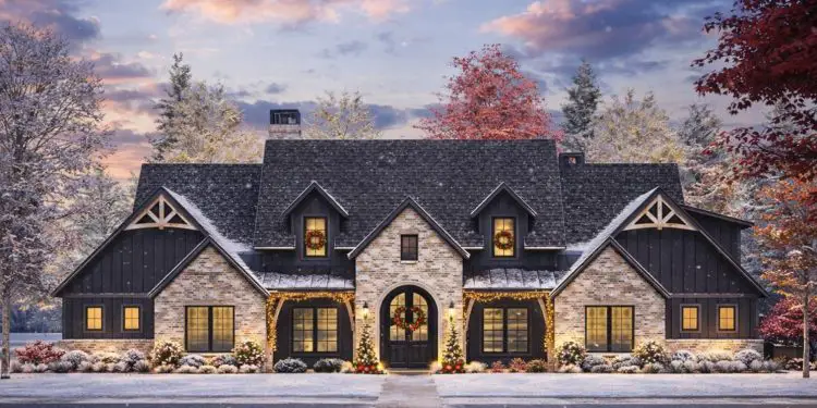 4,032 Sq Ft Transitional House Plan with Perfect Symmetry & Bonus Expansion