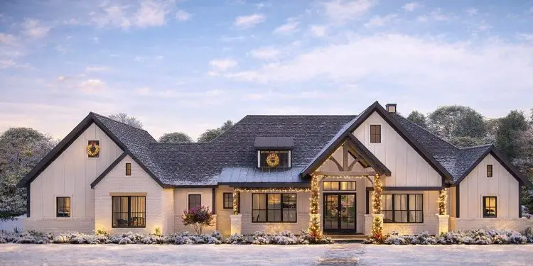4,090 Sq Ft Expanded One-Level New American Craftsman House Plan with Home Office & Game Room