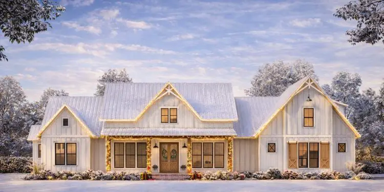 Grand Modern Farmhouse House Plan with 5 Beds, 3-Car Garage & Outdoor Kitchen – 3,500 Sq Ft