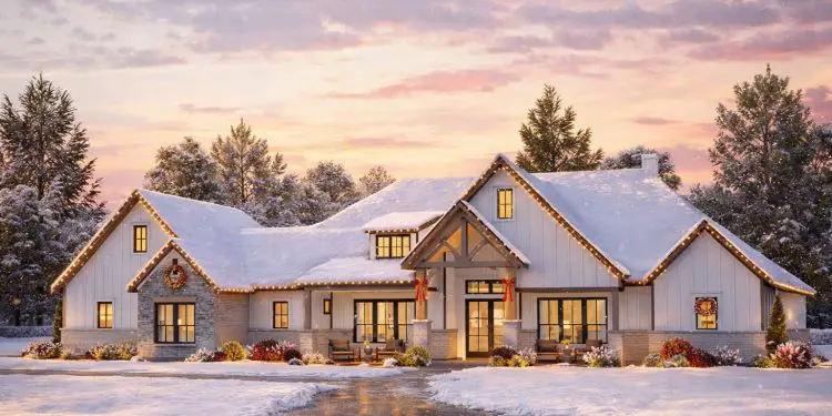 Modern Farmhouse Plan – ~4,090 Sq Ft • 4 Bedrooms & 5 Bathrooms