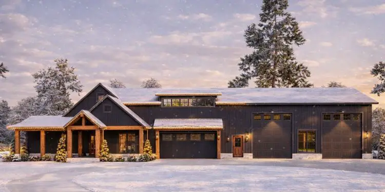 New American Barndominium with Outdoor Fireplace & Oversized RV Garage – ~2,631 Sq Ft • 3 Beds & 3.5 Baths