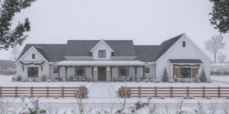 3,680 Sq Ft Modern Farmhouse – 4-Bed, 3.5-Bath One-Story With 4-Car Garage (Plan 963-01236)