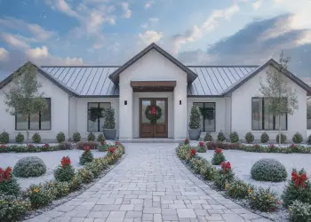 4-Bed House Plan with Balanced Exterior – 2,800 sq ft, 4 Bedrooms, 3½ Bathrooms