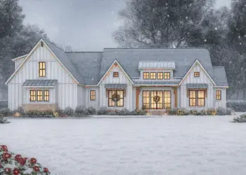 2,578 Sq Ft Modern Farmhouse — 4 Beds, 2.5 Baths + Optional Bonus Room (Plan 56544SM)