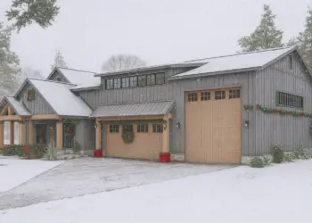 2,556 Sq Ft Barndominium – 4 Beds, 2.5 Baths & 3-Car Garage (Plan 8318-00323)