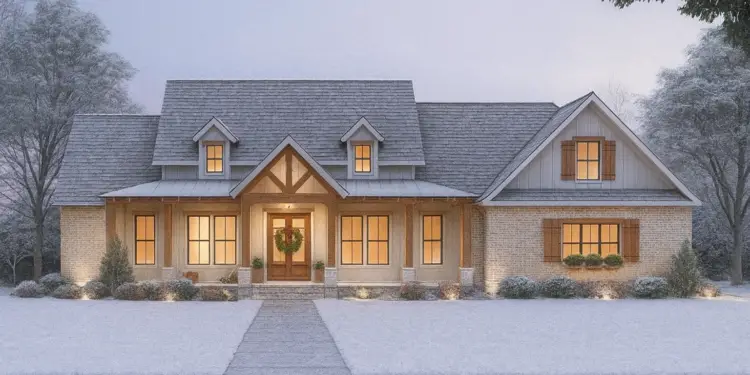 2,290 Sq Ft Modern Farmhouse – 3-Bed, 2.5-Bath Beauty with Wraparound Porch (Plan 4534-00035)