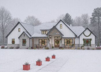 4,090 Sq Ft Modern Farmhouse – 4 Bedrooms, 5 Baths, Media Room & 3-Car Garage (Plan 3571-00024)