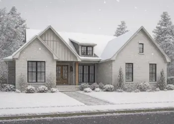Transitional Modern Farmhouse Plan – 1,800 sq ft, 4 Bedrooms, 2 Bathrooms