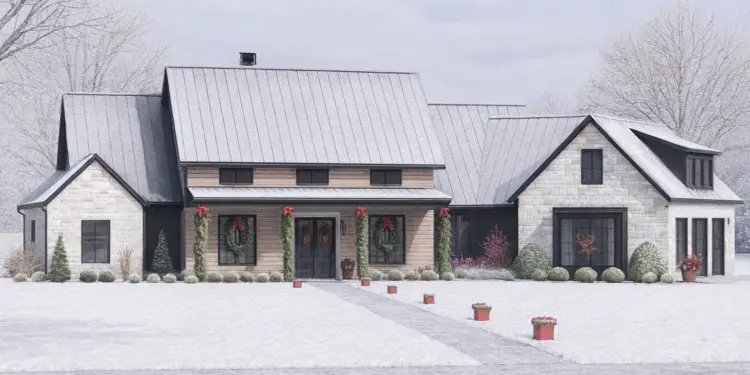 3,817 Sq Ft Modern Farmhouse – 4 Beds, 4.5 Baths & Angled 3-Car Garage (Plan 818093JSS)