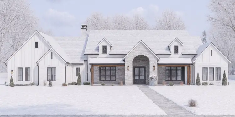 4,187 Sq Ft Transitional Farmhouse — 4 Beds, Large Game Room & 3-Car Garage (Plan 850000PKE)