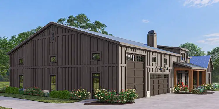 Barndominium Plan – 2,189 Sq Ft | 3–4 Beds & 2.5 Baths