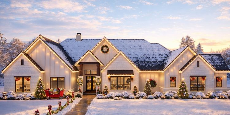 New American House Plan with Guest Suite and Office – 4,683 Sq Ft | 5 Beds & 4.5 Baths