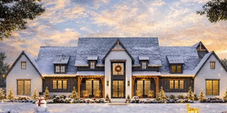 4-Bed Modern Farmhouse with Outdoor Kitchen & Fireplace – 3,877 Sq Ft | 3.5–4.5 Baths