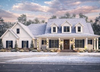 Fresh 4-Bedroom Farmhouse Plan with Bonus Room Above 3-Car Garage – 2,926 Sq Ft | 4–5 Beds & 3.5–4.5 Baths