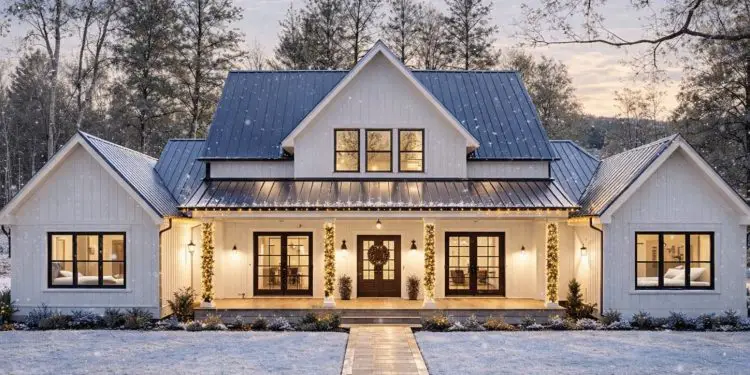 4-Bedroom Modern Farmhouse Plan with Outdoor Kitchen – 3,003 Sq Ft | 4 Beds & 4.5 Baths