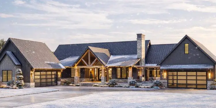 Multi-Generational One-Story Lake House Plan with Main Floor Suite & Second Kitchen – 3,213 Sq Ft | 4–5 Beds & 3.5–5.5 Baths