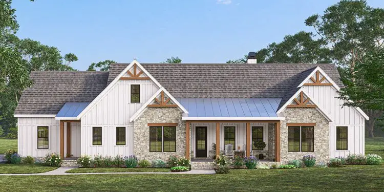 Modern Farmhouse Plan – 2,149 Sq Ft | 3–4 Beds & 2.5 Baths