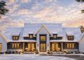 4-Bed Modern Farmhouse Plan with Outdoor Kitchen & Fireplace – 3,877 Sq Ft | 4 Beds & 3.5–4.5 Baths