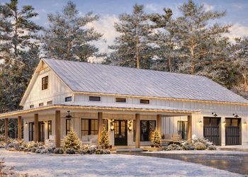Barndominium Plan – 2,000 Sq Ft | 3 Beds & 2.5 Baths