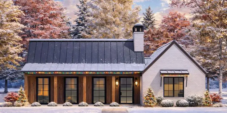 3-Bed Contemporary Country House Plan with Wide Front & Rear Porches – 1,500 Sq Ft | 3 Beds & 2 Baths