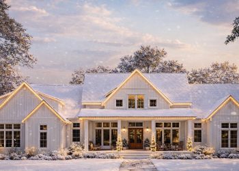 4-Bed Modern Farmhouse Plan with Unfinished Bonus Room Above – 3,109 Sq Ft | 4 Beds & 3.5 Baths