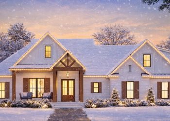 4-Bed Country Craftsman House Plan with 2-Car Garage – 2,373 Sq Ft | 4 Beds & 3 Baths