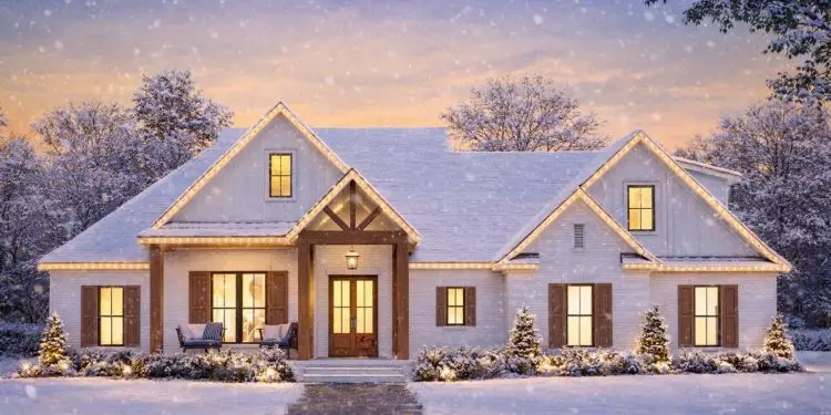 4-Bed Country Craftsman House Plan with 2-Car Garage – 2,373 Sq Ft | 4 Beds & 3 Baths