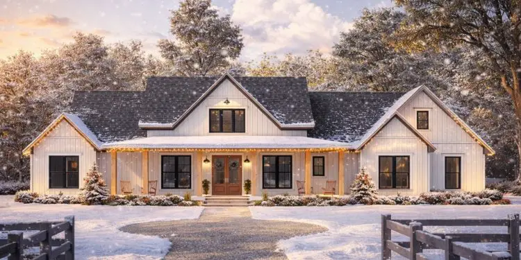 Spacious 2,500 Sq Ft Modern Farmhouse with 4 Bedrooms, Home Office, and a Dreamy Outdoor Living Porch