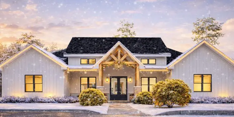 Spacious Modern Farmhouse House Plan – 2,390 Sq Ft | 4 Beds & 3.5 Baths | 3-Car Garage