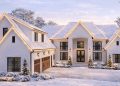 4-Bed Transitional House Plan with 3-Car Garage & Bonus Expansion Above – 3,699 Sq Ft | 4.5 Baths