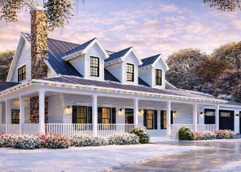 Multi-Generational Modern Farmhouse Plan with Two Kitchens & Two Laundry Rooms – 3,416 Sq Ft | 4-5 Beds & 4.5 Baths