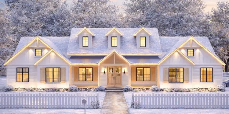 Spacious 3,345 Sq Ft Modern Farmhouse with Home Office, Sunroom, and 3-Car Side Garage