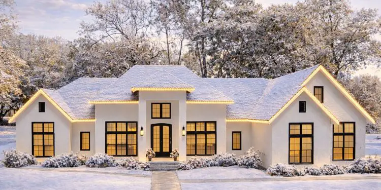 Transitional Country House Plan with Study and Private Owner’s Suite – 3,637 Sq Ft | 4 Beds & 4.5 Baths